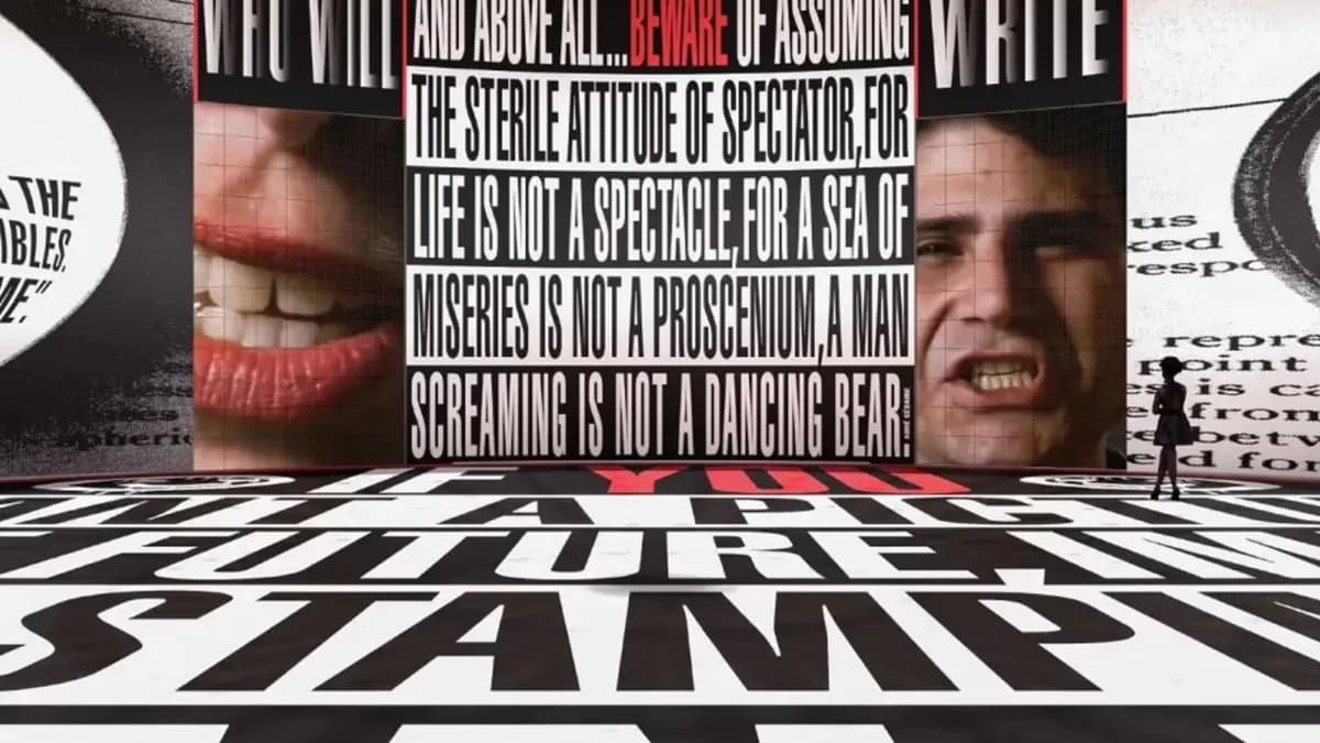 Instalación monumental de Barbara Kruger en la Bourse de Commerce de París